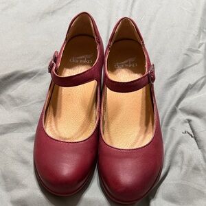 Dansko Marcella Burnished Red Mary Jane Comfort Arch Support Shoes